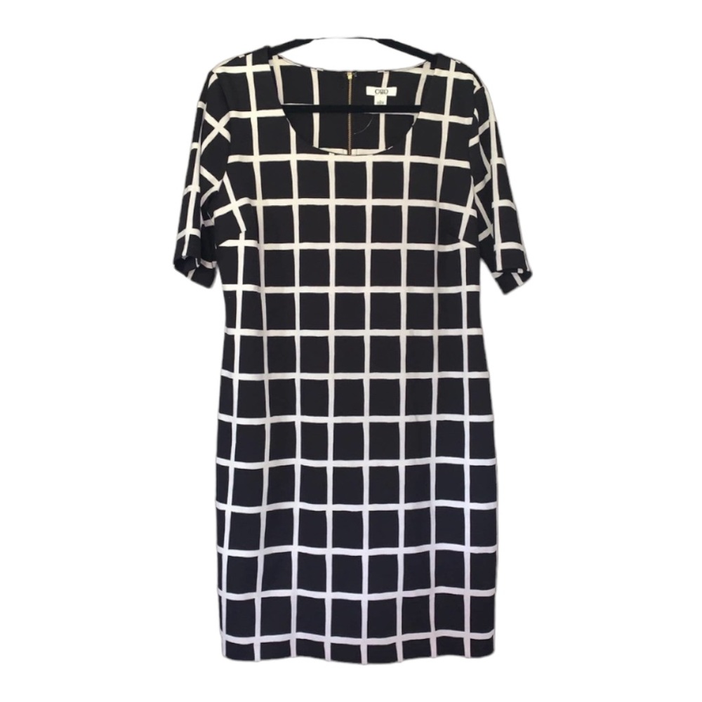 Cato Block Pattern Black & White Women's Dress Size Large